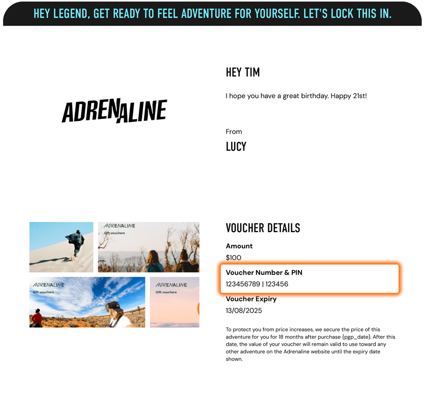 Experience Gift Voucher